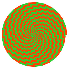 An abstract retro psychedelic spiral shape design element.