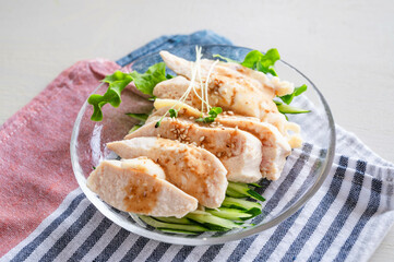 茹で鶏のバンバンジー風