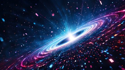 Fototapeta premium A blue background with many small dots that look like stars