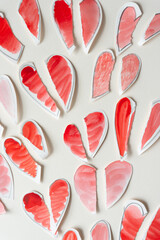 background with torn paper hearts
