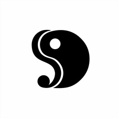 Abstract SD letter logo design with Yin and Yang concept.