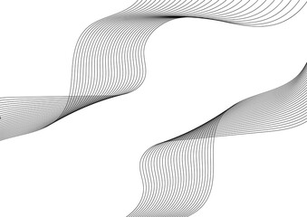 Abstract wave element for design. Digital frequency track equalizer. Stylized line art background. Vector illustration. Wave with lines created using blend tool. Curved wavy line, smooth stripe.