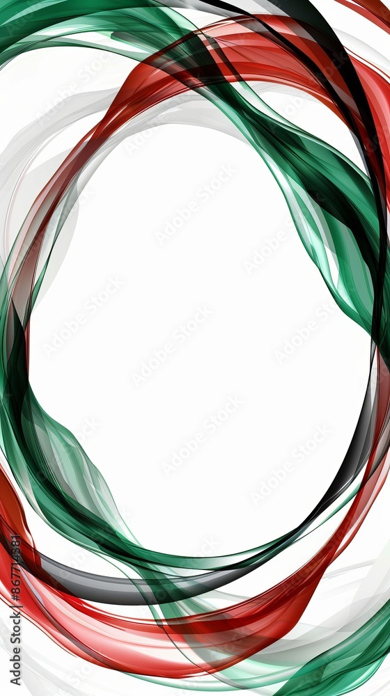 Canvas Prints An artistic display of swirling ribbons in red and green hues suitable as a dynamic wallpaper or a modern background