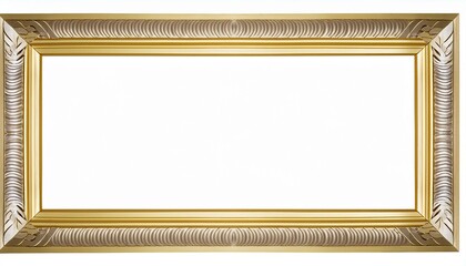 Rectangle subtle gold frame for web presentation horizontal border in oriental style