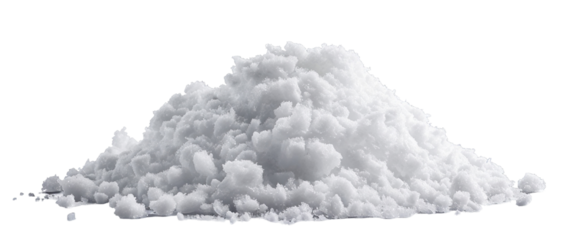 Pile of white snow cut out