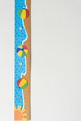 scrapbooking beach theme border on blank paper (vertical)