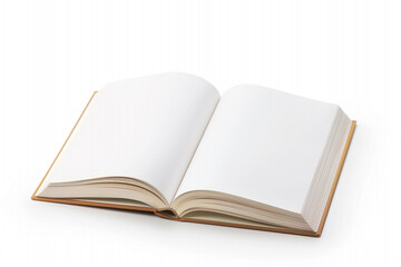 Clean and Minimalistic Photo Realistic Stock Photo of a Blank Book with White Paper on White Background