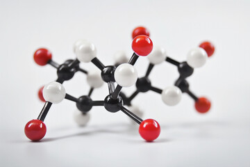 Molecular Structure of Phenylalanine on White Background - Chemical Model of Amino Acid Compound