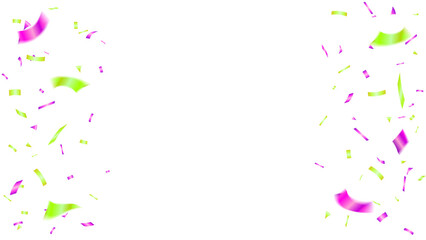 Vector holiday festive celebration frame background with confetti green and purple-pink