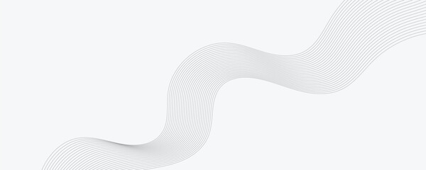 Abstract vector modern background with black wavy lines and particles.
