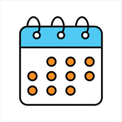 calender icon with white background vector stock illustration