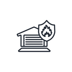 Fire station icon. vector.Editable stroke.linear style sign for use web design,logo.Symbol illustration.