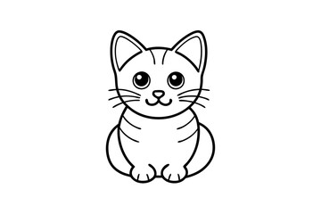 a cute cat silhouette vector illustration