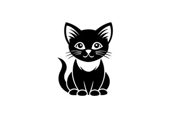 a cute cat silhouette vector illustration