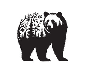 bear vector art graphic resources silhourtte vector style, white background