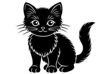 a cute cat silhouette vector illustration