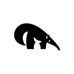 Anteater silhouette vector logo illustration