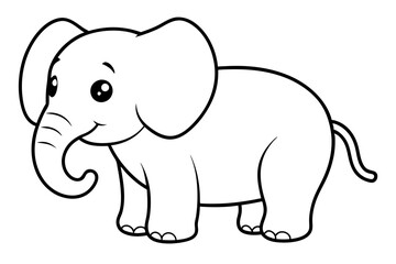 a cute fatbaby elephant silhouette vector illustration