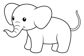 a cute fatbaby elephant silhouette vector illustration