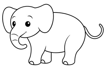 a cute fatbaby elephant silhouette vector illustration