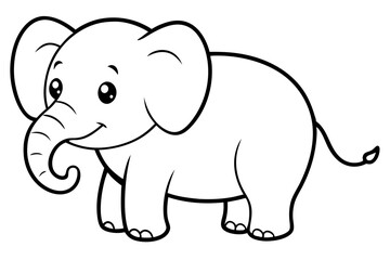 a cute fatbaby elephant silhouette vector illustration