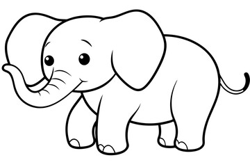 a cute fatbaby elephant silhouette vector illustration