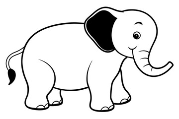 a cute fatbaby elephant silhouette vector illustration