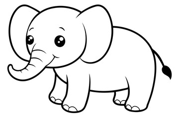 a cute fatbaby elephant silhouette vector illustration