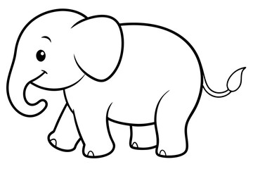 a cute fatbaby elephant silhouette vector illustration