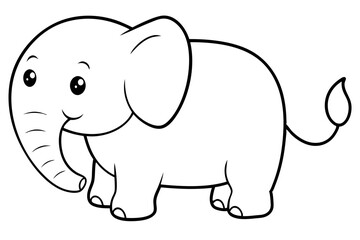 a cute fatbaby elephant silhouette vector illustration
