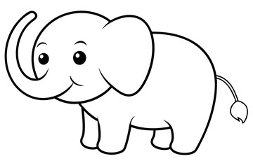 a cute fatbaby elephant silhouette vector illustration