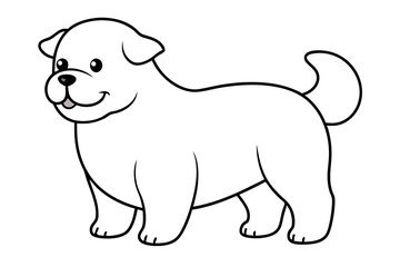 A cute fat dog silhouette vector illustration