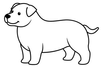 A cute fat dog silhouette vector illustration