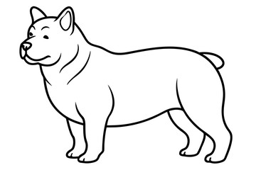 A cute fat dog silhouette vector illustration