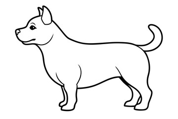 A cute fat dog silhouette vector illustration
