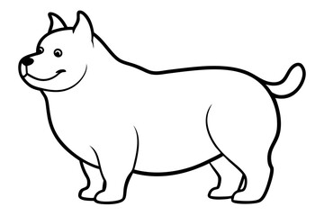 A cute fat dog silhouette vector illustration