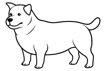 A cute fat dog silhouette vector illustration