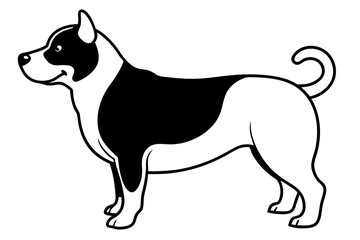 A cute fat dog silhouette vector illustration