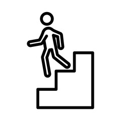 Downstairs Icon Set Stairway Illustrations for Architecture and Navigation