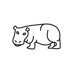 Hippopotamus or Hippo Icon Set Animal Illustrations for Wildlife and Educational Projects