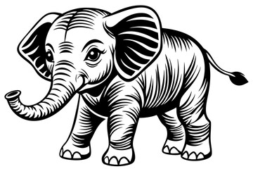 baby-elephant silhouette vector illustration