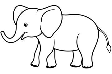 baby elephant silhouette vector illustration