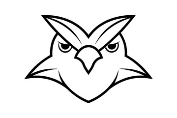 Obraz premium bird face logo silhouette vector illustration