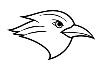 Obraz premium bird face logo silhouette vector illustration