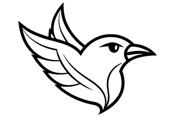bird face logo silhouette vector illustration