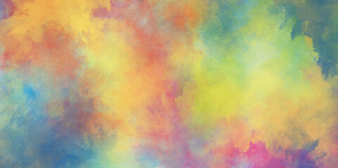 abstract Colorful and bright watercolor background texture with grunge watercolor splashes. Creative artwork,  soft and blurry watercolor texture perfect for presentation and design.	