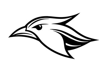 Fototapeta premium bird face logo silhouette vector illustration