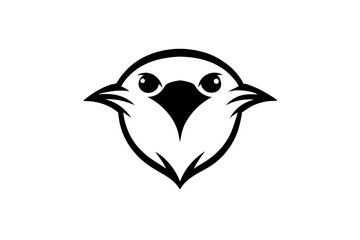 bird face logo silhouette vector illustration