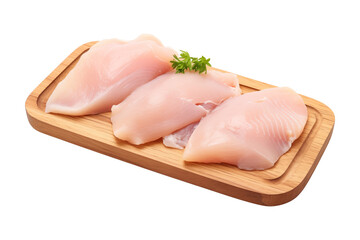 Raw chicken fillet on white background, Chicken breast isolated with clipping path, png