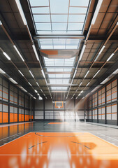 Obraz premium Indoor of basketball training ground